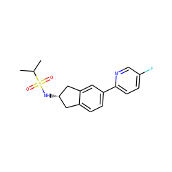 CC(C)S(=O)(=O)N[C@H]1Cc2ccc(-c3ccc(F)cn3)cc2C1 ZINC000035839877