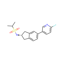 CC(C)S(=O)(=O)N[C@H]1Cc2ccc(-c3ccc(F)nc3)cc2C1 ZINC000034658852