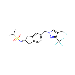 CC(C)S(=O)(=O)N[C@H]1Cc2ccc(Cn3cc(CF)c(C(F)(F)F)n3)cc2C1 ZINC000066259616