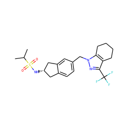 CC(C)S(=O)(=O)N[C@H]1Cc2ccc(Cn3nc(C(F)(F)F)c4c3CCCC4)cc2C1 ZINC000066251297