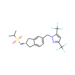 CC(C)S(=O)(=O)N[C@H]1Cc2ccc(Cn3nc(C(F)(F)F)cc3C(F)(F)F)cc2C1 ZINC000066251296