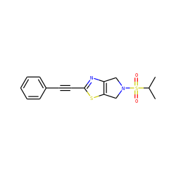 CC(C)S(=O)(=O)N1Cc2nc(C#Cc3ccccc3)sc2C1 ZINC000096273000