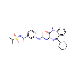 CC(C)S(=O)(=O)NC(=O)c1cccc(NC(=O)N[C@@H]2N=C(C3CCCCC3)c3ccccc3N(C)C2=O)c1 ZINC000001482900