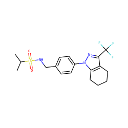 CC(C)S(=O)(=O)NCc1ccc(-n2nc(C(F)(F)F)c3c2CCCC3)cc1 ZINC000066113005