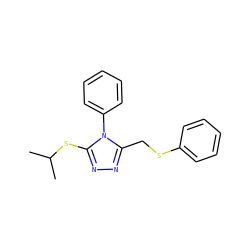 CC(C)Sc1nnc(CSc2ccccc2)n1-c1ccccc1 ZINC000095596538