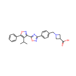 CC(C)c1c(-c2nc(-c3ccc(CN4CC(C(=O)O)C4)cc3)no2)noc1-c1ccccc1 ZINC000653842110