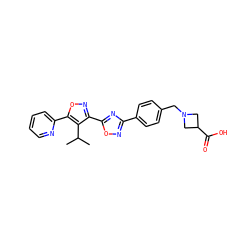 CC(C)c1c(-c2nc(-c3ccc(CN4CC(C(=O)O)C4)cc3)no2)noc1-c1ccccn1 ZINC000113764366