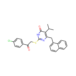 CC(C)c1c(Cc2cccc3ccccc23)nc(SCC(=O)c2ccc(Cl)cc2)[nH]c1=O ZINC000026851668