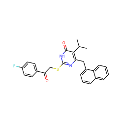 CC(C)c1c(Cc2cccc3ccccc23)nc(SCC(=O)c2ccc(F)cc2)[nH]c1=O ZINC000026935608