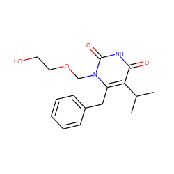 CC(C)c1c(Cc2ccccc2)n(COCCO)c(=O)[nH]c1=O ZINC000005963343
