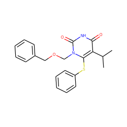 CC(C)c1c(Sc2ccccc2)n(COCc2ccccc2)c(=O)[nH]c1=O ZINC000000586604