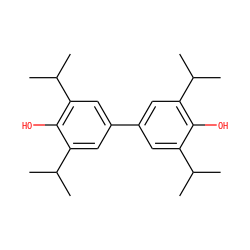 CC(C)c1cc(-c2cc(C(C)C)c(O)c(C(C)C)c2)cc(C(C)C)c1O ZINC000035906654