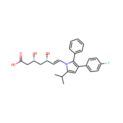 CC(C)c1cc(-c2ccc(F)cc2)c(-c2ccccc2)n1/C=C/[C@@H](O)C[C@@H](O)CC(=O)O ZINC000028362370