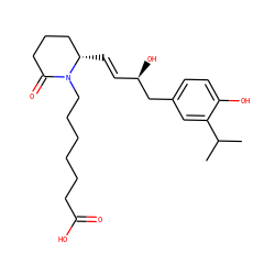 CC(C)c1cc(C[C@H](O)/C=C/[C@H]2CCCC(=O)N2CCCCCCC(=O)O)ccc1O ZINC000028477496