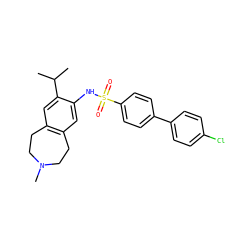 CC(C)c1cc2c(cc1NS(=O)(=O)c1ccc(-c3ccc(Cl)cc3)cc1)CCN(C)CC2 ZINC000028704226
