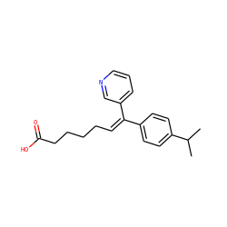 CC(C)c1ccc(/C(=C/CCCCC(=O)O)c2cccnc2)cc1 ZINC000026740221