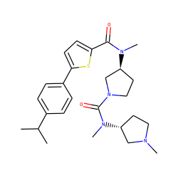 CC(C)c1ccc(-c2ccc(C(=O)N(C)[C@H]3CCN(C(=O)N(C)[C@@H]4CCN(C)C4)C3)s2)cc1 ZINC000028458884