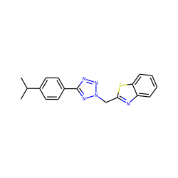 CC(C)c1ccc(-c2nnn(Cc3nc4ccccc4s3)n2)cc1 ZINC000000416885