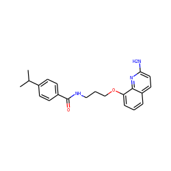 CC(C)c1ccc(C(=O)NCCCOc2cccc3ccc(N)nc23)cc1 ZINC000028390469