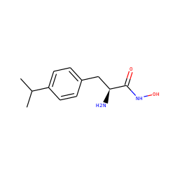 CC(C)c1ccc(C[C@H](N)C(=O)NO)cc1 ZINC000035075531
