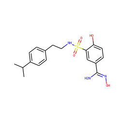 CC(C)c1ccc(CCNS(=O)(=O)c2cc(/C(N)=N/O)ccc2O)cc1 ZINC000040860026