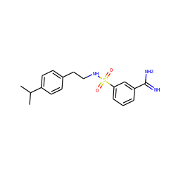 CC(C)c1ccc(CCNS(=O)(=O)c2cccc(C(=N)N)c2)cc1 ZINC000040380309