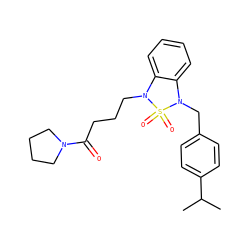 CC(C)c1ccc(CN2c3ccccc3N(CCCC(=O)N3CCCC3)S2(=O)=O)cc1 ZINC000299871934