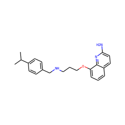 CC(C)c1ccc(CNCCCOc2cccc3ccc(N)nc23)cc1 ZINC000028390463