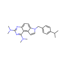 CC(C)c1ccc(Cn2ccc3c4c(N(C)C)nc(N(C)C)nc4ccc32)cc1 ZINC000026184385