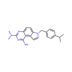 CC(C)c1ccc(Cn2ccc3c4c(N)nc(N(C)C)nc4ccc32)cc1 ZINC000026183720