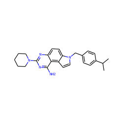 CC(C)c1ccc(Cn2ccc3c4c(N)nc(N5CCCCC5)nc4ccc32)cc1 ZINC000095542623