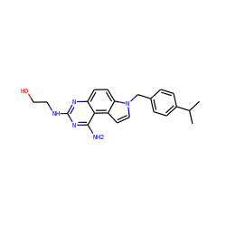 CC(C)c1ccc(Cn2ccc3c4c(N)nc(NCCO)nc4ccc32)cc1 ZINC000026183305