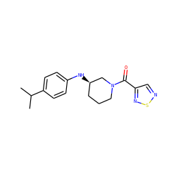 CC(C)c1ccc(N[C@@H]2CCCN(C(=O)c3cnsn3)C2)cc1 ZINC000012308569
