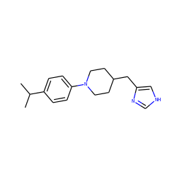 CC(C)c1ccc(N2CCC(Cc3c[nH]cn3)CC2)cc1 ZINC000053312745