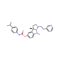 CC(C)c1ccc(NC(=O)Oc2ccc3c(c2)[C@]2(C)CCN(CCc4cccnc4)[C@@H]2N3C)cc1 ZINC000049034166