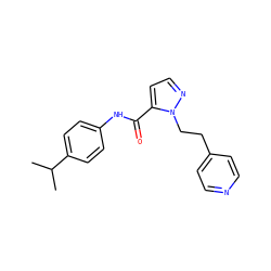 CC(C)c1ccc(NC(=O)c2ccnn2CCc2ccncc2)cc1 ZINC000028822049
