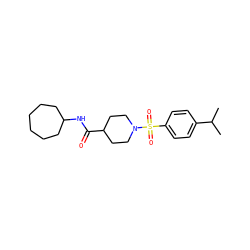 CC(C)c1ccc(S(=O)(=O)N2CCC(C(=O)NC3CCCCCC3)CC2)cc1 ZINC000015303145