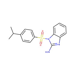 CC(C)c1ccc(S(=O)(=O)n2c(N)nc3ccccc32)cc1 ZINC000066139774