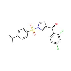 CC(C)c1ccc(S(=O)(=O)n2ccc([C@@H](O)c3ccc(Cl)cc3Cl)c2)cc1 ZINC000029569316