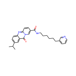 CC(C)c1ccc2nc3ccc(C(=O)NCCCCCCc4cccnc4)cn3c(=O)c2c1 ZINC000029560100