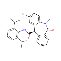 CC(C)c1cccc(C(C)C)c1NC(=O)[C@@H]1c2ccccc2C(=O)N(C)c2ccc(Br)cc21 ZINC000013735336
