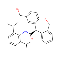 CC(C)c1cccc(C(C)C)c1NC(=O)[C@@H]1c2ccccc2COc2ccc(CO)cc21 ZINC000013735260