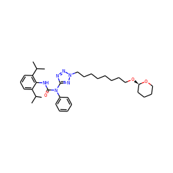 CC(C)c1cccc(C(C)C)c1NC(=O)N(c1ccccc1)c1nnn(CCCCCCCCO[C@@H]2CCCCO2)n1 ZINC000029411321