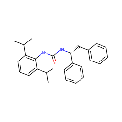 CC(C)c1cccc(C(C)C)c1NC(=O)N[C@H](Cc1ccccc1)c1ccccc1 ZINC000003799258