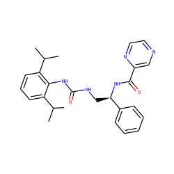 CC(C)c1cccc(C(C)C)c1NC(=O)NC[C@@H](NC(=O)c1cnccn1)c1ccccc1 ZINC000013737232
