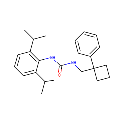 CC(C)c1cccc(C(C)C)c1NC(=O)NCC1(c2ccccc2)CCC1 ZINC000013833465