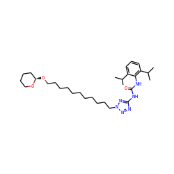 CC(C)c1cccc(C(C)C)c1NC(=O)Nc1nnn(CCCCCCCCCCCO[C@@H]2CCCCO2)n1 ZINC000013604571