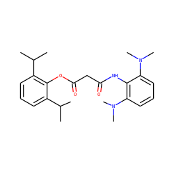 CC(C)c1cccc(C(C)C)c1OC(=O)CC(=O)Nc1c(N(C)C)cccc1N(C)C ZINC000000599732