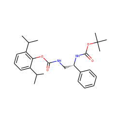 CC(C)c1cccc(C(C)C)c1OC(=O)NC[C@H](NC(=O)OC(C)(C)C)c1ccccc1 ZINC000013737316