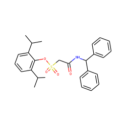 CC(C)c1cccc(C(C)C)c1OS(=O)(=O)CC(=O)NC(c1ccccc1)c1ccccc1 ZINC000026746584